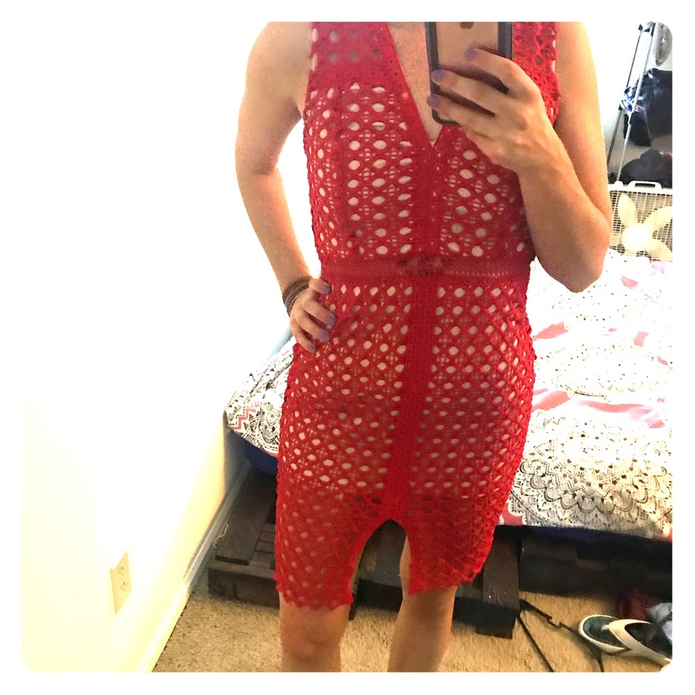 Classy red dress for formal occasions